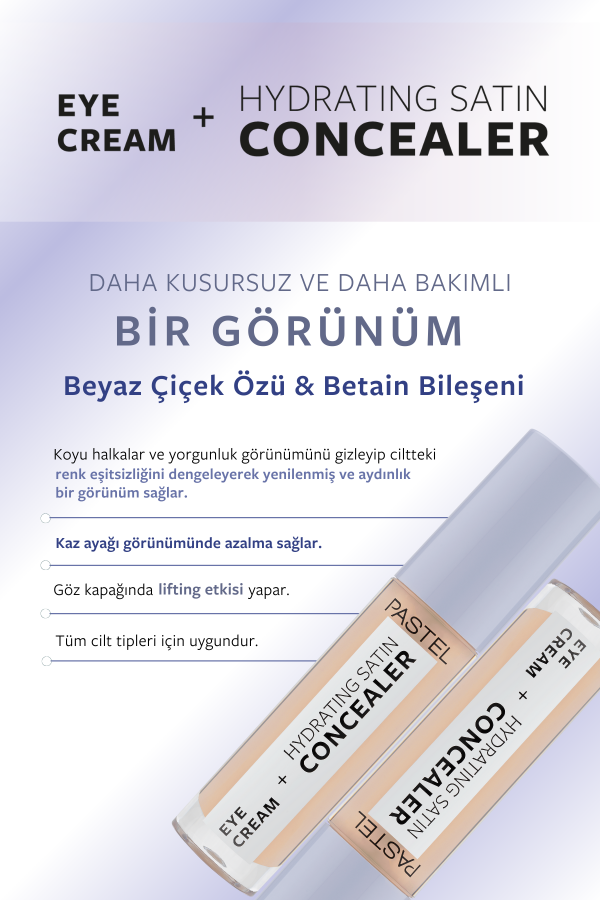 Pastel Eye Cream + Hydrating Satin Concealer 61 - Göz kremi + Göz Altı Kapatıcısı Vanilla - 7
