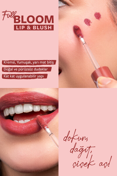 Pastel Full Bloom Lip & Blush No:75 Blur - 4.8 ml - 2