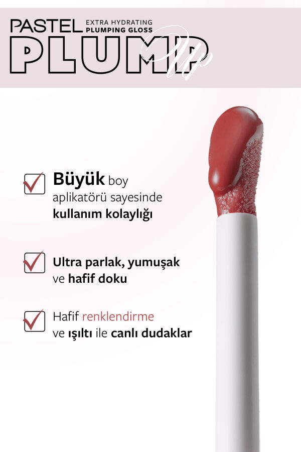 Pastel Plump Up Extra Hydrating Plumping Gloss - Dolgunlaştıran Dudak Parlatıcısı 212 Rosewood - 3