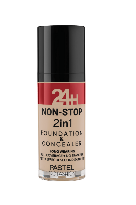 Pastel 24H Non-Stop 2in1 Foundation & Concealer - Fondöten & Kapatıcı 603 Ivory - 1