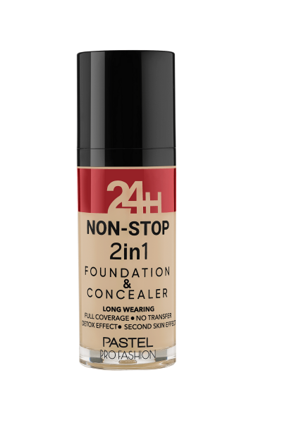 Pastel 24H Non-Stop 2in1 Foundation & Concealer - Fondöten & Kapatıcı 604 Vanilla