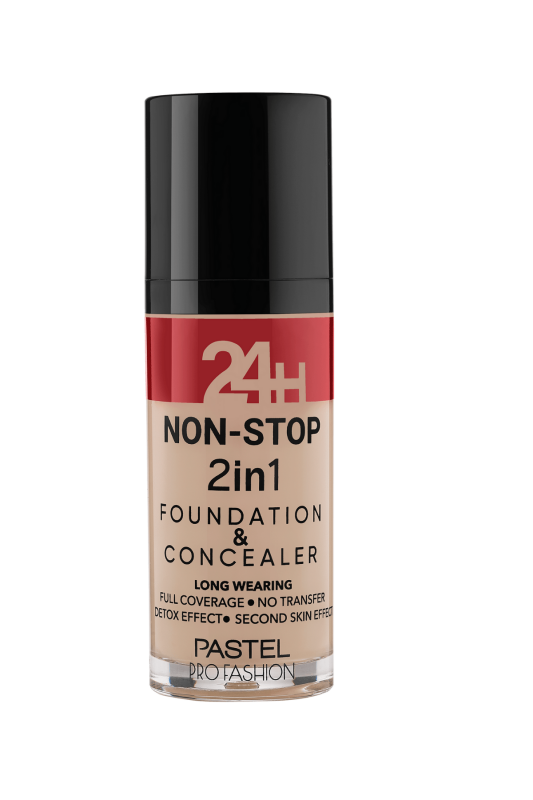 Pastel 24H Non-Stop 2in1 Foundation & Concealer - Fondöten & Kapatıcı 605 Sand - 1
