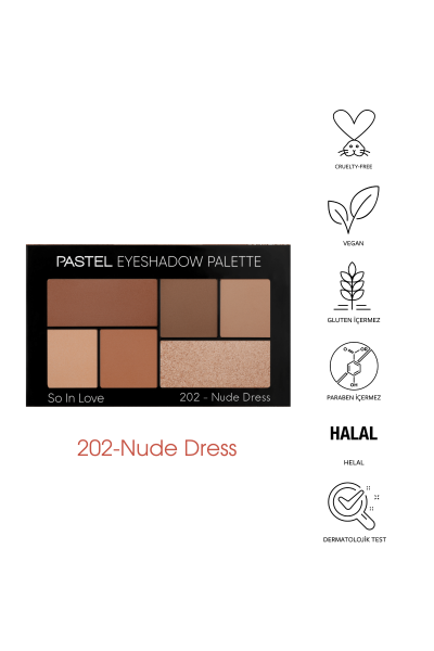 Pastel Eyeshadow Palette So In Love - Far Paleti 202 Nude Dress - 5