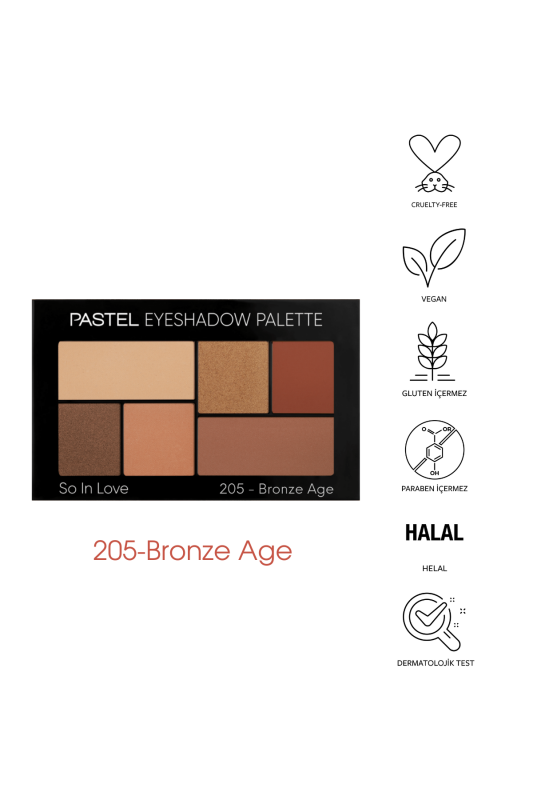 Pastel Eyeshadow Palette So In Love - Far Paleti 205 Bronze Age - 5