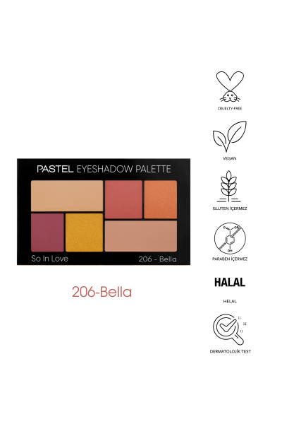 Pastel Eyeshadow Palette So In Love - Far Paleti 206 Bella - 5