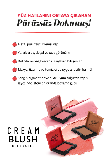 Pastel Cream Blush - Krem Allık 43 Scarlett - 6