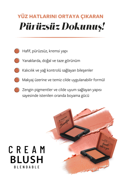 Pastel Cream Blush - Krem Allık 44 Blossom - 6