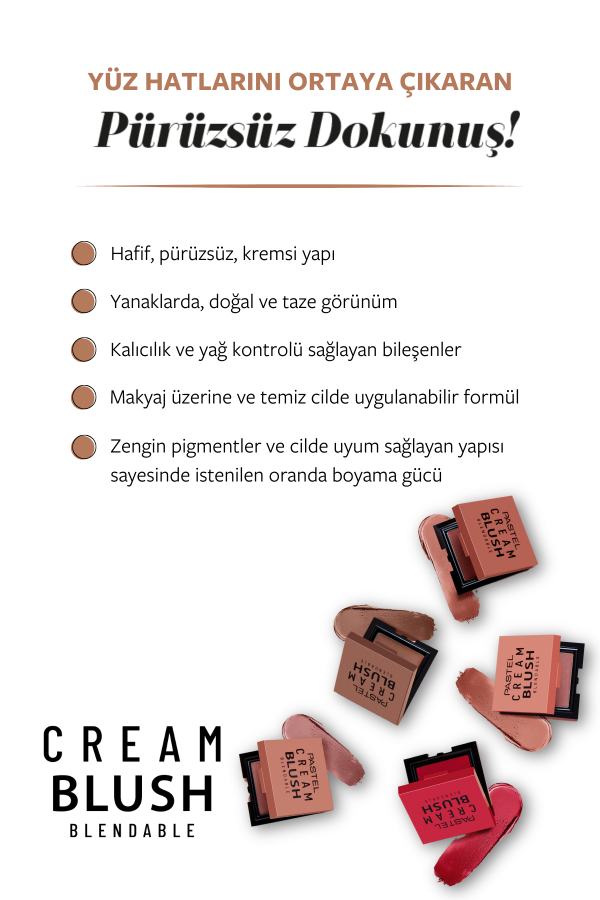 Pastel Cream Blush - Krem Allık 45 Sunlit - 6