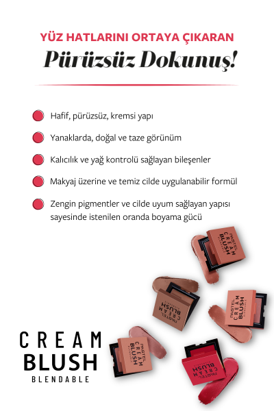 Pastel Cream Blush - Krem Allık 48 Romance - 6