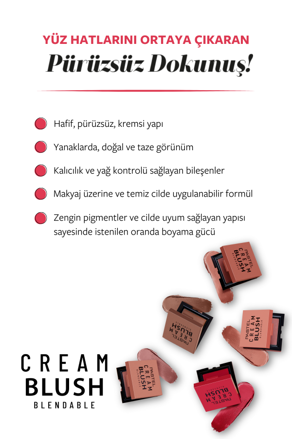Pastel Cream Blush - Krem Allık 48 Romance - 6