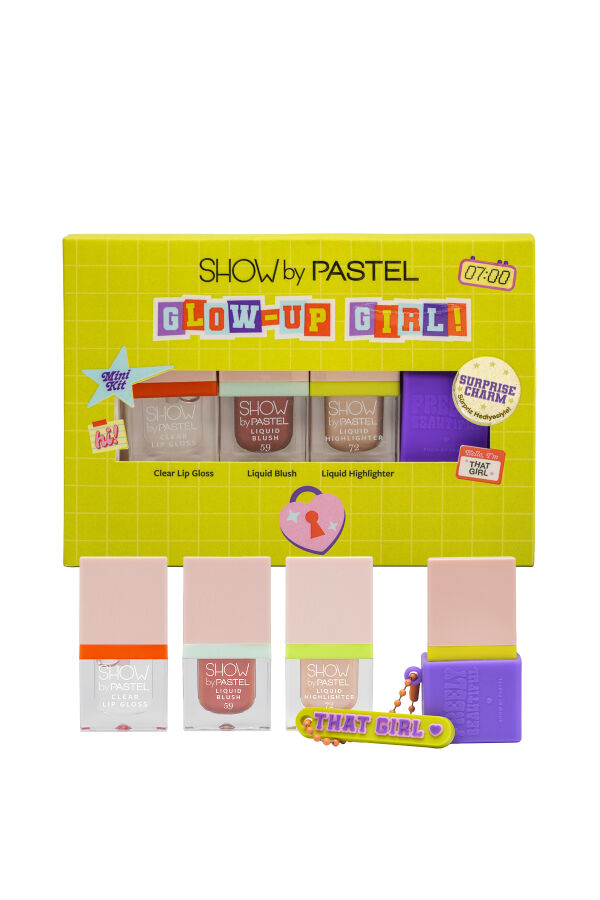 Show By Pastel Glow-Up Girl! That Girl Mini Kit (Liquid Blush Mini 59 & Liquid Highlighter Mini 72 & Clear Lip Gloss Mini) - 1