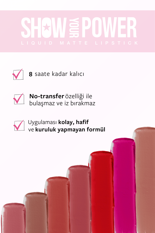 Show By Pastel Show Your Power Liquid Matte Lipstick- Likit Mat Ruj 606 - 4