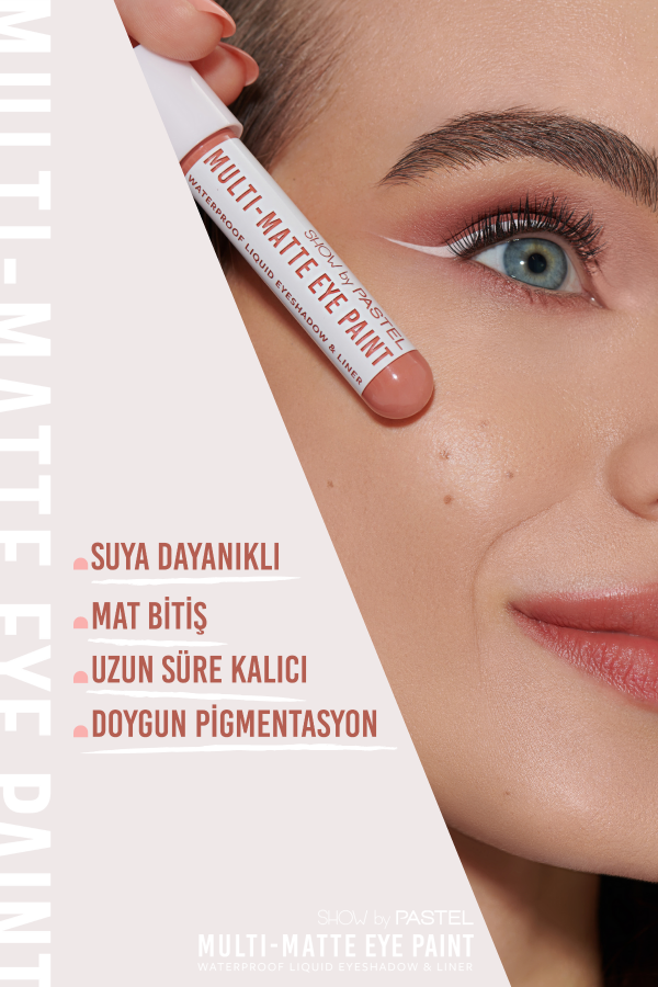 Show By Pastel Multi-Matte Eye Paint Waterproof Eyeshadow&Liner - Waterproof Mat Likit Far ve Eyeliner 80 Real One - 4
