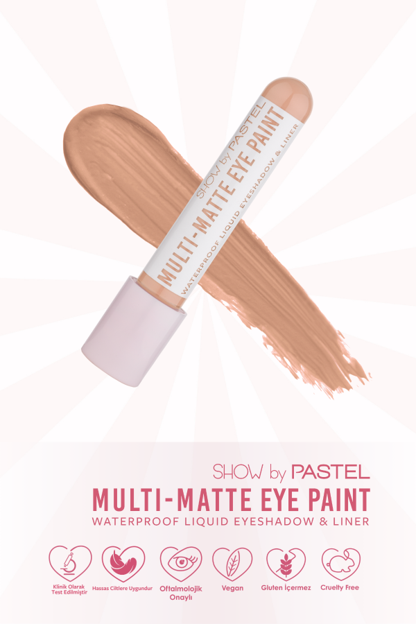 Show By Pastel Multi-Matte Eye Paint Waterproof Eyeshadow&Liner - Waterproof Mat Likit Far ve Eyeliner 82 Vibing - 7