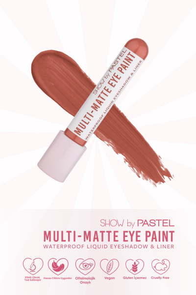 Show By Pastel Multi-Matte Eye Paint Waterproof Eyeshadow&Liner - Waterproof Mat Likit Far ve Eyeliner 84 Mood - 7