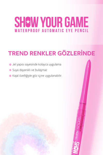 Show By Pastel Show Your Game Waterproof Gel Eye Pencil - Suya Dayanıklı Jel Göz Kalemi 408 - 7